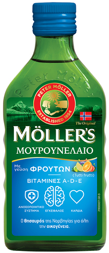 MOLLER'S - Μουρουνέλαιο (Cod Liver Oil) Tutti Frutti Flavour - 250ml